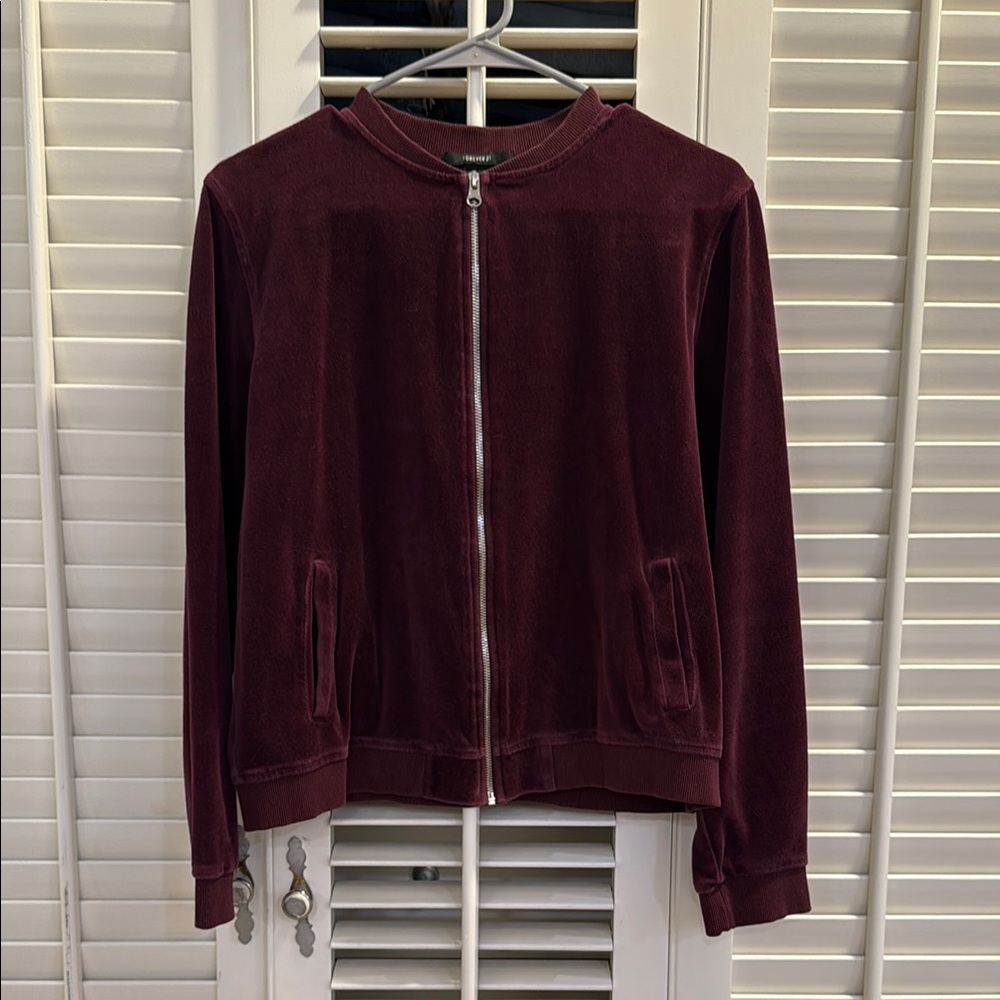 Forever 21 Maroon Velvet Jacket